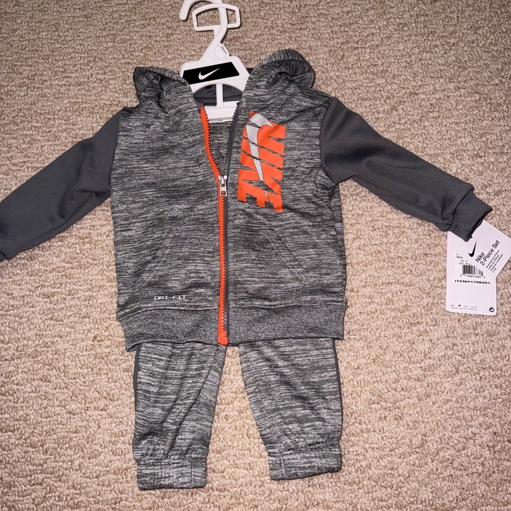 Nike Dri-FIT Gray and Orange Baby Outfit